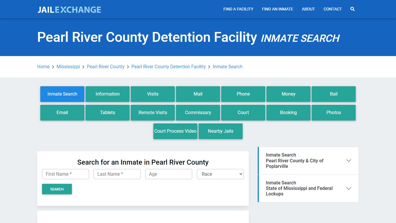 Pearl River County Detention Facility Inmate Search - Jail Exchange