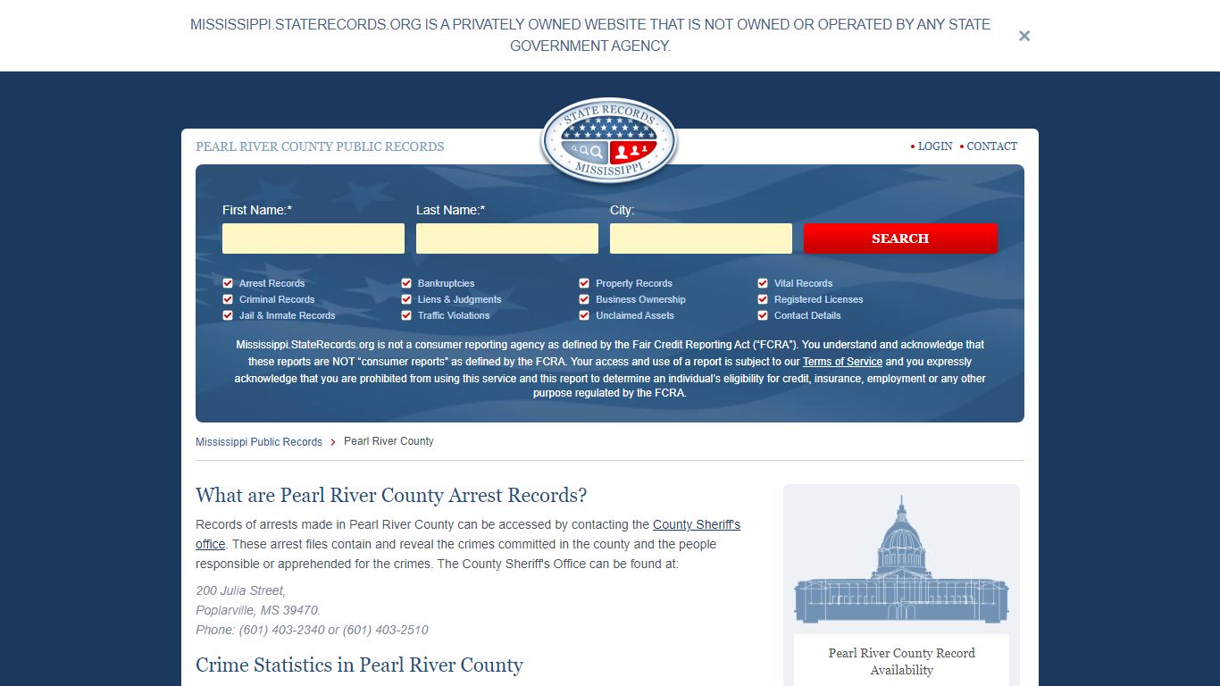 PEARL RIVER COUNTY PUBLIC RECORDS - Mississippi State Records